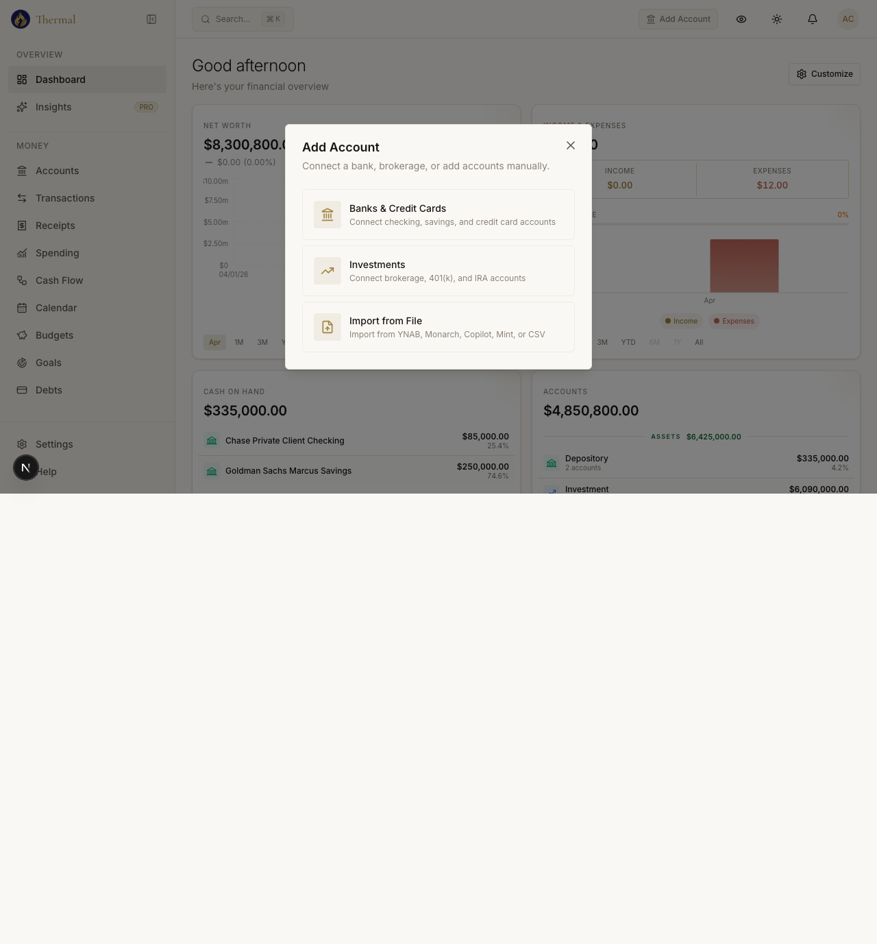 How do I connect my bank accounts?